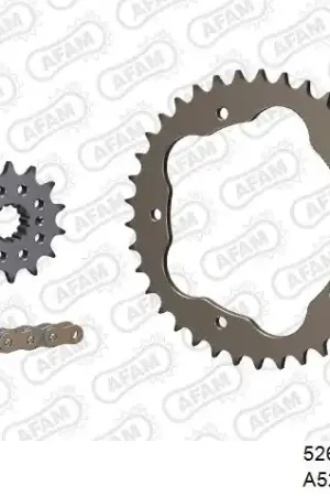 Hoge Kwaliteit AFAM - 520XSR 94 MRS (RIVET) GOLD & SPROCKETS - Chain Kits - ALU WITH CARRIER