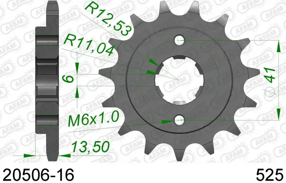 Express Levering AFAM - FRONT 16T, 525 - Sprockets - 16T Tandwiel