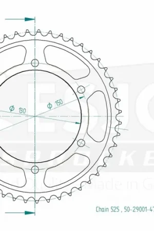 ESJOT - REAR STEEL 47T, 525 - Sprockets - Staalconstructie Limited Edition