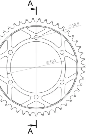SUPERSPROX - REAR STEEL 47T, BLACK, 525 - Sprockets - 47T Laatste Kans