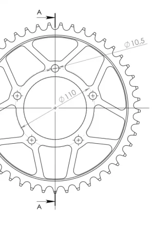 Exclusieve Aanbieding SUPERSPROX - REAR STEEL 45T, BLACK, 525 - Sprockets - Staal