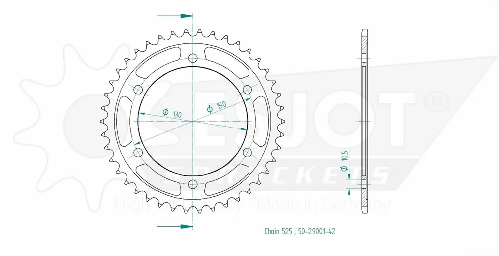 Alleen Vandaag ESJOT - REAR STEEL 42T, 525 - Sprockets - Kwaliteit en Betrouwbaarheid