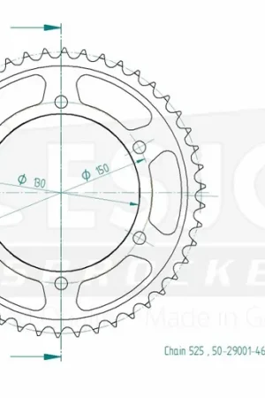 Favoriet ESJOT - REAR STEEL 46T, 525 - Sprockets - Geschikt voor Honda en Yamaha