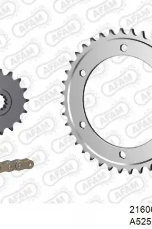Aanbieding AFAM - 525XMR3 110 MRS (RIVET) & SPROCKETS - Chain Kits - STEEL