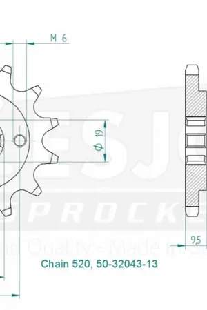 Speciale Aanbieding ESJOT - FRONT 13T, 520 - Sprockets - 13T