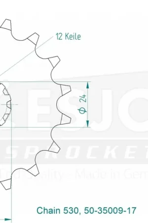 ESJOT - FRONT 17T, 530 - Sprockets - Geschikt voor Kawasaki Professioneel