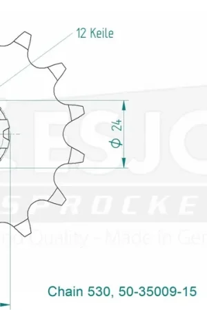 Tijdelijk Beschikbaar ESJOT - FRONT 15T, 530 - Sprockets - Compatibel met diverse Kawasaki modellen