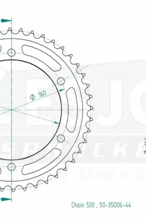 Ambachtelijk ESJOT - REAR STEEL 44T, 530 - Sprockets - Staalconstructie