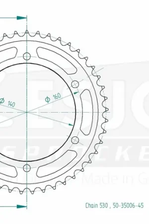 ESJOT - REAR STEEL 45T, 530 - Sprockets - 45T Betaalbaar