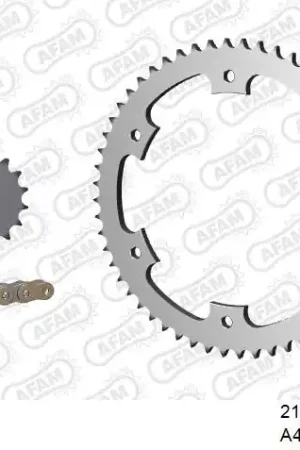 AFAM - 428R1 134 AR (CLIP) GOLD & SPROCKETS - Chain Kits - STEEL Lage Prijs