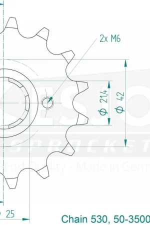 ESJOT - FRONT 15T, 530 - Sprockets - Compatibel met Yamaha Populair