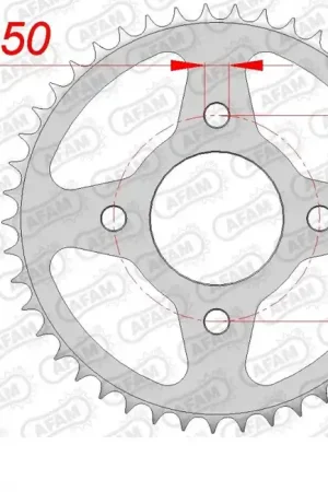 Nu Kopen AFAM - REAR STEEL 39T, 428 - Sprockets - Compatibel met Honda Cm 125