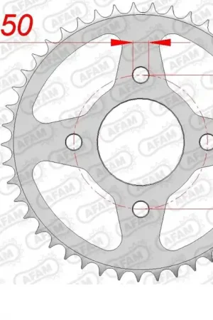 AFAM - REAR STEEL 45T, 428 - Sprockets - Staalconstructie Origineel