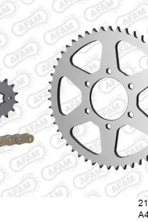 Shop Nu AFAM - 428R1 118 AR (CLIP) GOLD & SPROCKETS - Chain Kits - STEEL