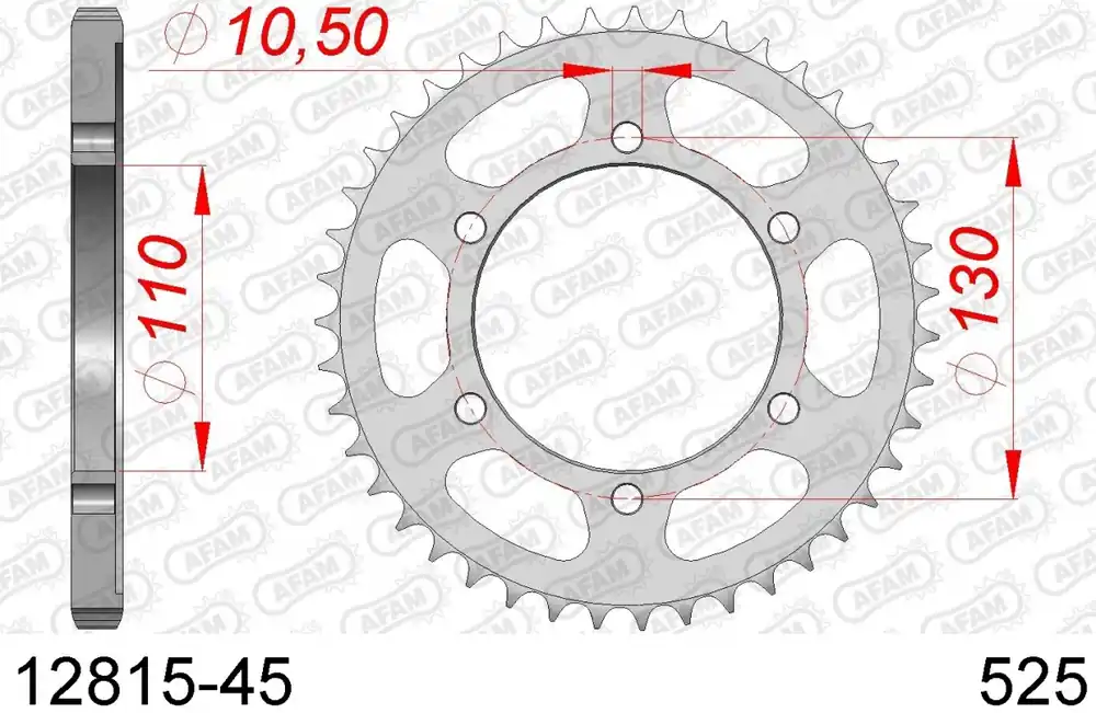 AFAM - REAR STEEL 45T, 525 - Sprockets - Duurzaam Staal Rechtstreeks Van De Fabrikant