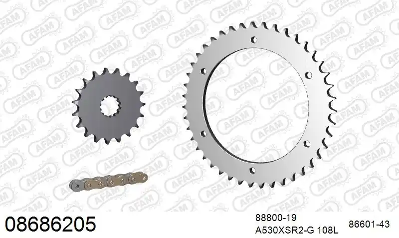 Tijdelijk Beschikbaar AFAM - 530XSR2 108 MRS - Chain Kits - STEEL