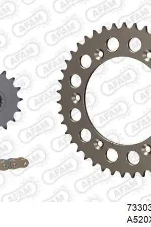 Op = Op AFAM - 520XSR 110 MRS (RIVET) GOLD & SPROCKETS - Chain Kits - ALU