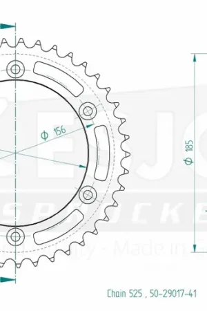 ESJOT - REAR STEEL 41T, 525 - Sprockets - Geschikt voor Suzuki In De Mode