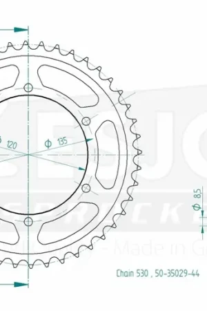 ESJOT - REAR STEEL 44T, 530 - Sprockets - Hoogwaardige kwaliteit Handgemaakt