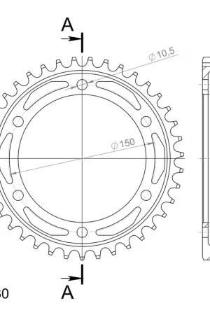 Actieprijs SUPERSPROX - REAR STEEL 39T, BLACK, 530 - Sprockets - Compatibel met Yamaha