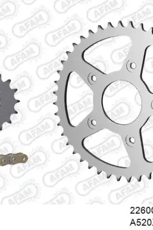 Exclusief AFAM - 520XMR3 116 MRS (RIVET) & SPROCKETS - Chain Kits - STEEL