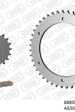 Veilige Betaling AFAM - 530XSR2 108 MRS (RIVET) - Chain Kits - Goud & Stalen onderdelen