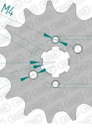 AFAM - FRONT 12T, 420 - Sprockets - Geschikt voor Aprilia en Kawasaki Hoge Kwaliteit