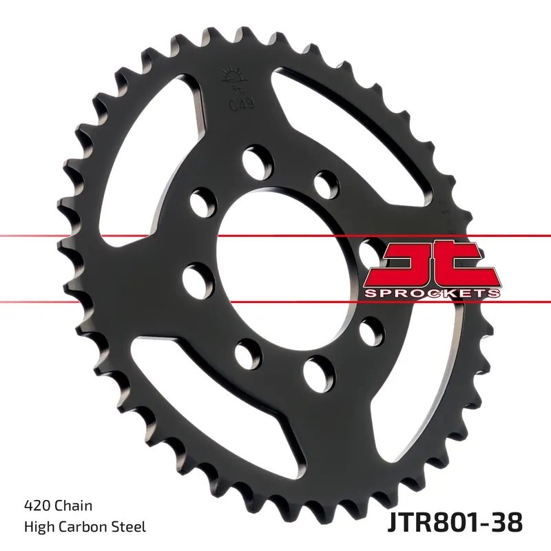 Koop Online JT SPROCKETS - REAR STEEL 38T, 420 - Sprockets - Geschikt voor Kawasaki KLX 110