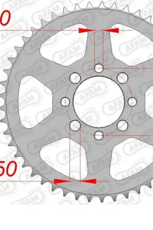 AFAM - REAR STEEL 46T, 420 - Sprockets - Compatibiliteit met Kawasaki KLX 110 Speciale Aanbieding