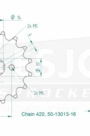 ESJOT - FRONT 16T, 420 - Sprockets - Geschikt voor Honda en Kawasaki Hete Deal
