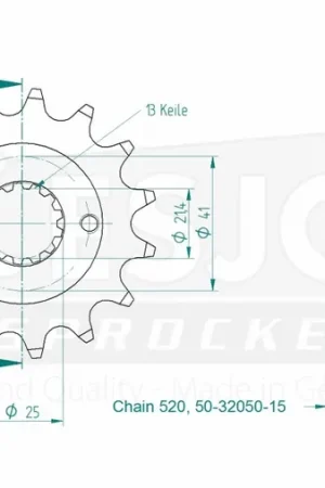 Lage Kosten ESJOT - FRONT 15T, 520 - Sprockets - Geschikt voor Honda en Kawasaki