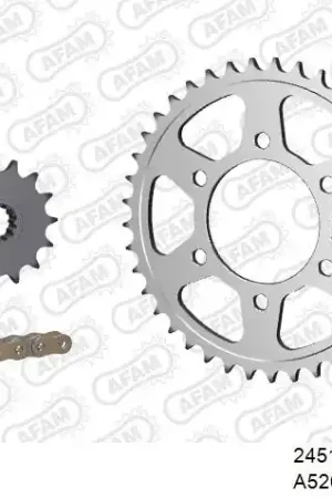 Op = Op AFAM - 520XSR 108 MRS (RIVET) GOLD & SPROCKETS - Chain Kits - STEEL