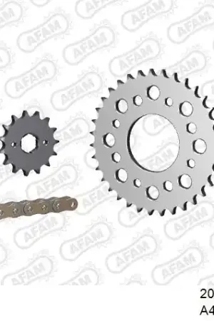 AFAM - 428R1 112 AR (CLIP) GOLD & SPROCKETS - Chain Kits - STEEL Exclusief