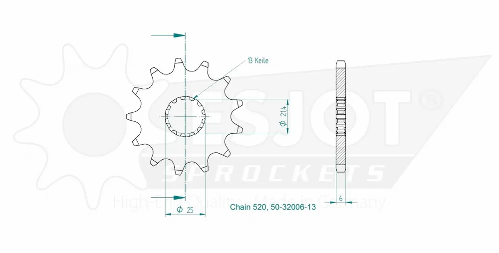Goedkoop ESJOT - FRONT 13T, 520 - Sprockets - Hoogwaardige kwaliteit