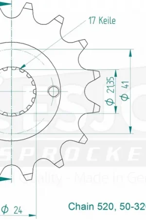 Koop Vandaag ESJOT - FRONT 16T, 520 - Sprockets - Compatibel met Honda XR 400