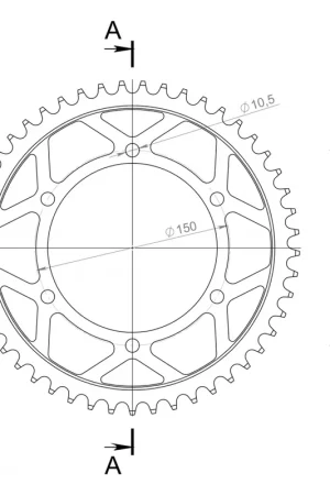 SUPERSPROX - REAR STEEL 48T, BLACK, 525 - Sprockets - 48T Laatste Kans