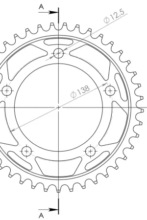 Premium SUPERSPROX - REAR STEEL 41T, BLACK, 530 - Sprockets - Compatibel met Honda