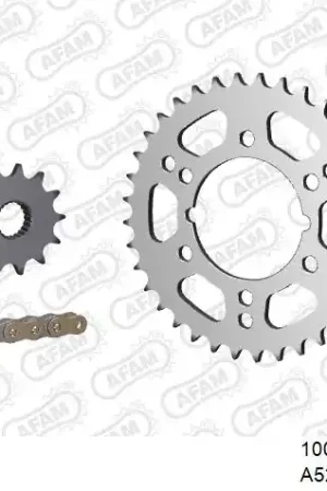 Flitsaanbieding AFAM - 520XRR3 76 ARS (CLIP) GOLD & SPROCKETS - Chain Kits - STEEL
