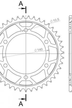 SUPERSPROX - REAR STEEL 43T, BLACK, 530 - Sprockets - Geschikt voor Suzuki GSX-R 750 Professioneel