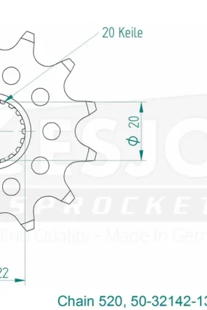 Populair ESJOT - FRONT 13T, LIGHT, 520 - Sprockets - Compatible with Kawasaki KX 250F