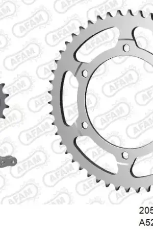 AFAM - 525XMR3 124 MRS (RIVET) & SPROCKETS - Chain Kits - STEEL Luxe