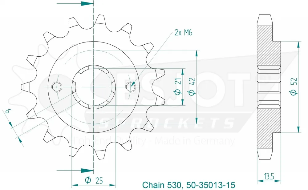 Hoge Kwaliteit ESJOT - FRONT 15T, 530 - Sprockets - Compatibel met Honda