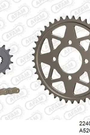 Plaats Bestelling AFAM - 520XRR3 96 ARS (CLIP) GOLD & SPROCKETS - Chain Kits - ALU