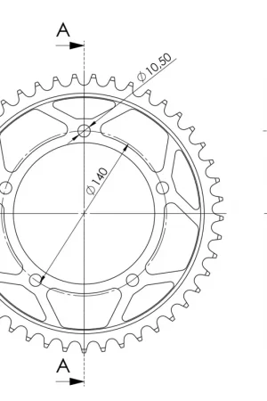 Merkproduct SUPERSPROX - REAR STEEL 45T, BLACK, 530 - Sprockets - 45T