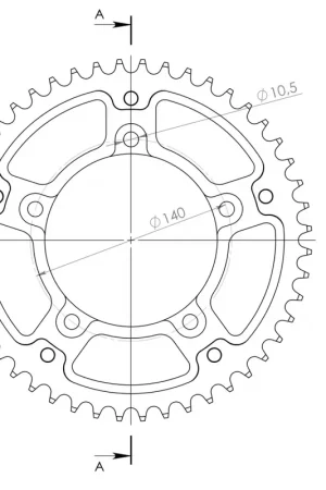 Aanbieding SUPERSPROX - REAR STEALTH 45T, GOLD, 530 - Sprockets - 45T
