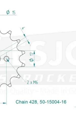 Favoriet ESJOT - FRONT 16T, 428 - Sprockets - Compatibel met Honda CRF 100