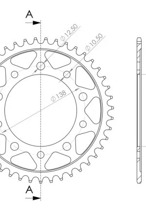 SUPERSPROX - REAR STEEL 44T, BLACK, 525 - Sprockets - Geschikt voor Honda Cbr 600 f x/y Limited Edition