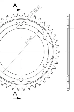 SUPERSPROX - REAR STEEL 42T, BLACK, 525 - Sprockets - Duurzaam en Betrouwbaar Meest Verkocht