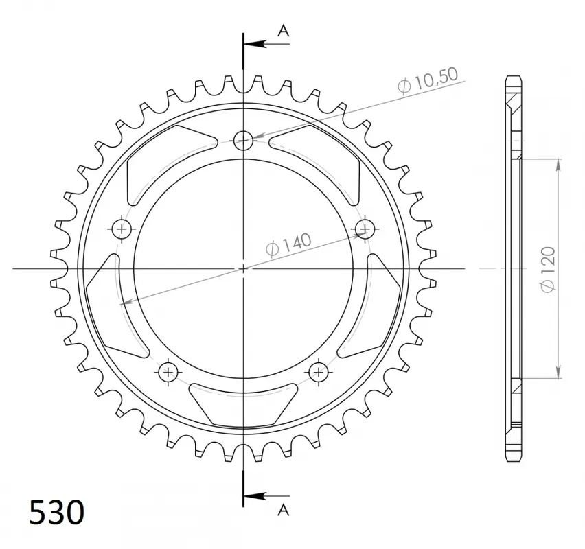 Alleen Vandaag SUPERSPROX - REAR STEEL 40T, BLACK, 530 - Sprockets - 40T
