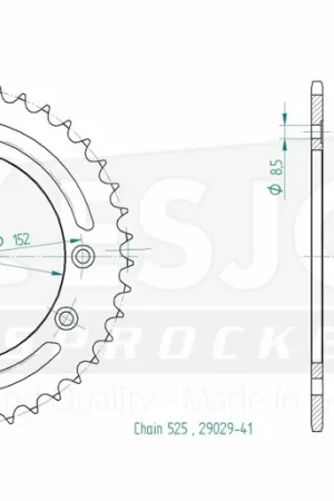 Origineel ESJOT - REAR STEEL 41T, 525 - Sprockets - Duurzaam en Betrouwbaar